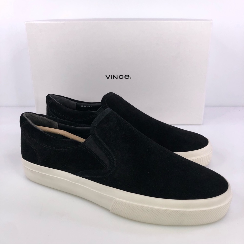 Vince Men's US 8 Floyd-E Leather Low Top Slip-On Sneakers